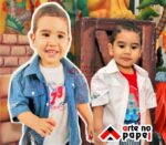 totem menino arte no papel lembrancinhas personalizadas com foto